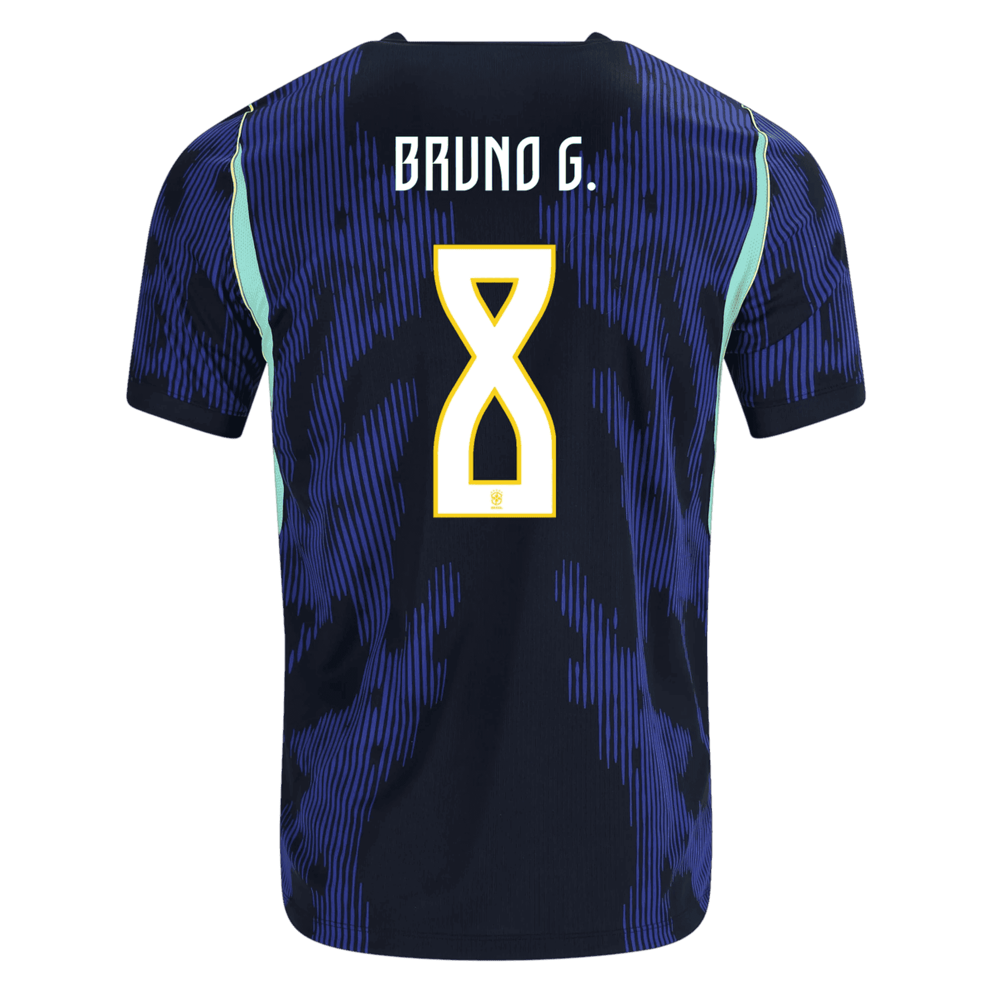 Brazil BRUNO GUIMARAES #8 Away World Cup 2026 Jersey Blue & Black Men's