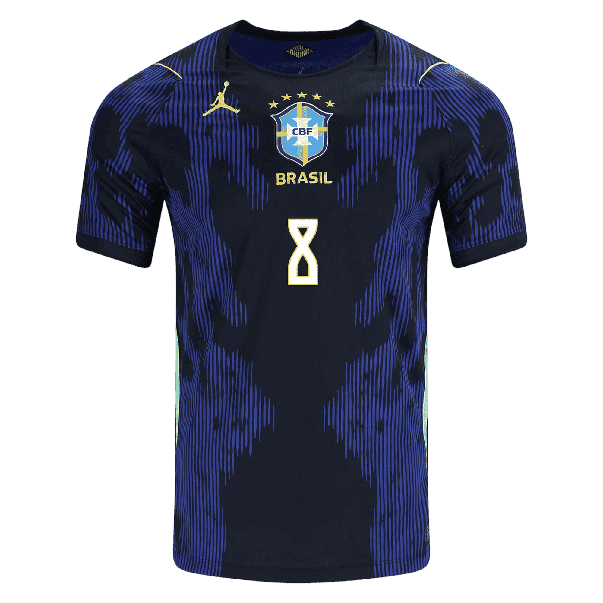 Brazil BRUNO GUIMARAES #8 Away World Cup 2026 Jersey Blue & Black Men's