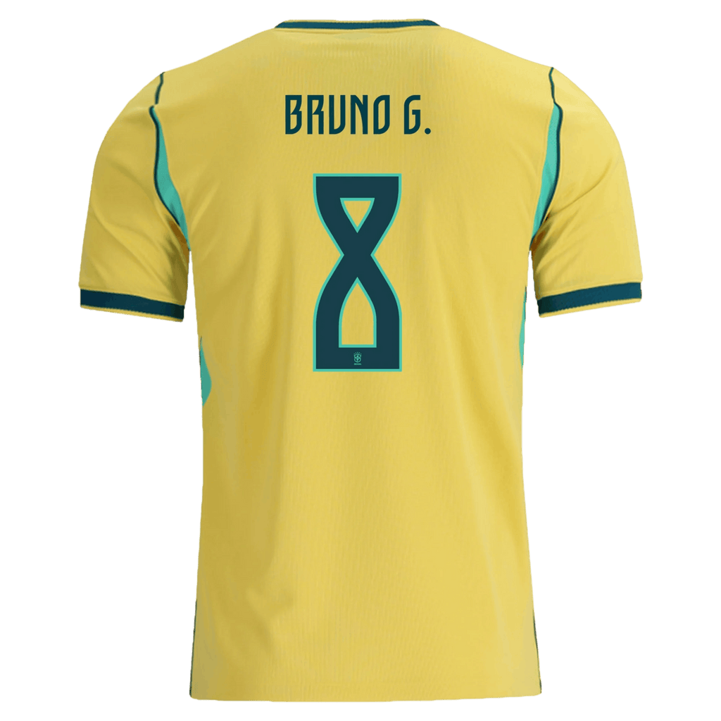 Brazil BRUNO GUIMARAES #8 Home World Cup 2026 Jersey Yellow Men's
