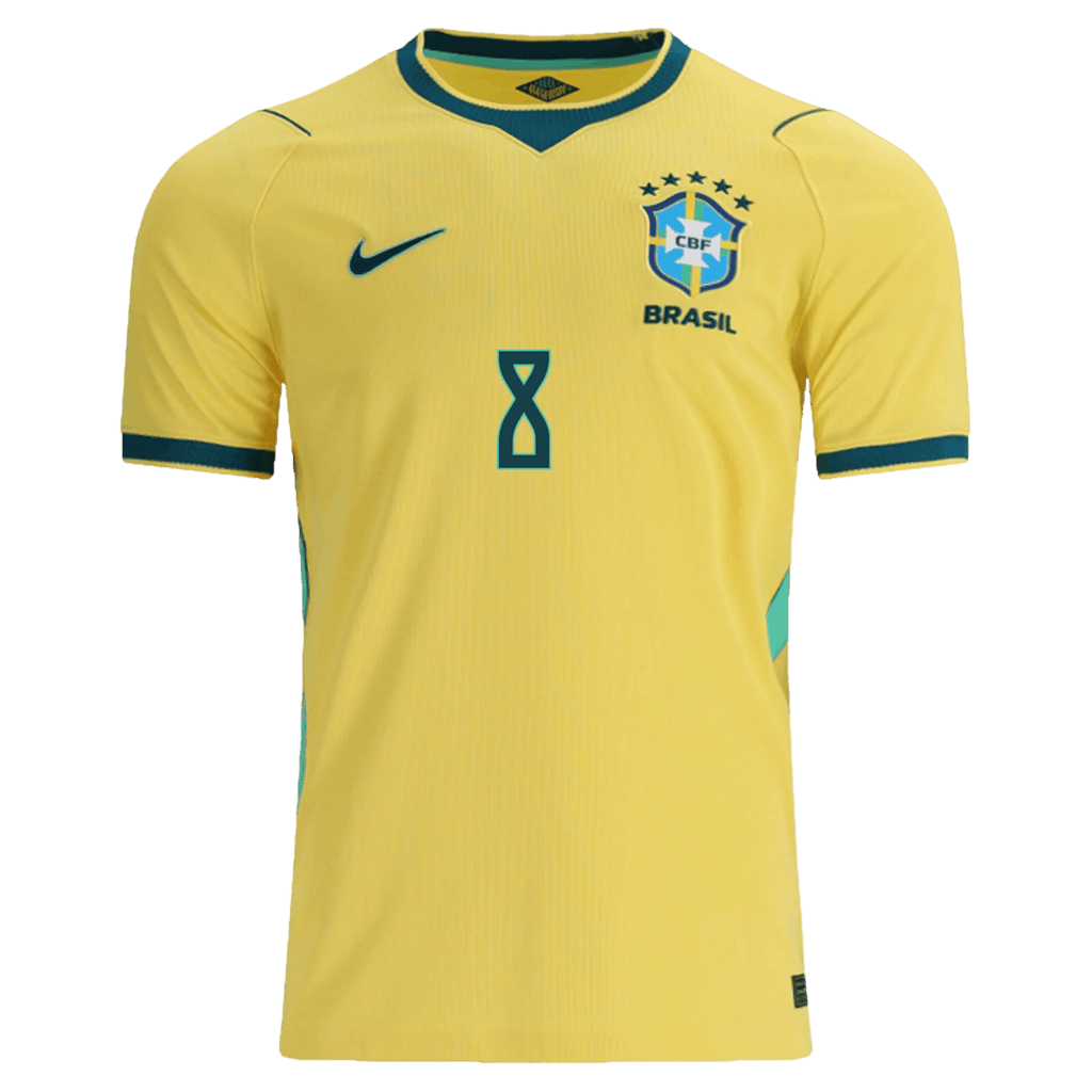 Brazil BRUNO GUIMARAES #8 Home World Cup 2026 Jersey Yellow Men's