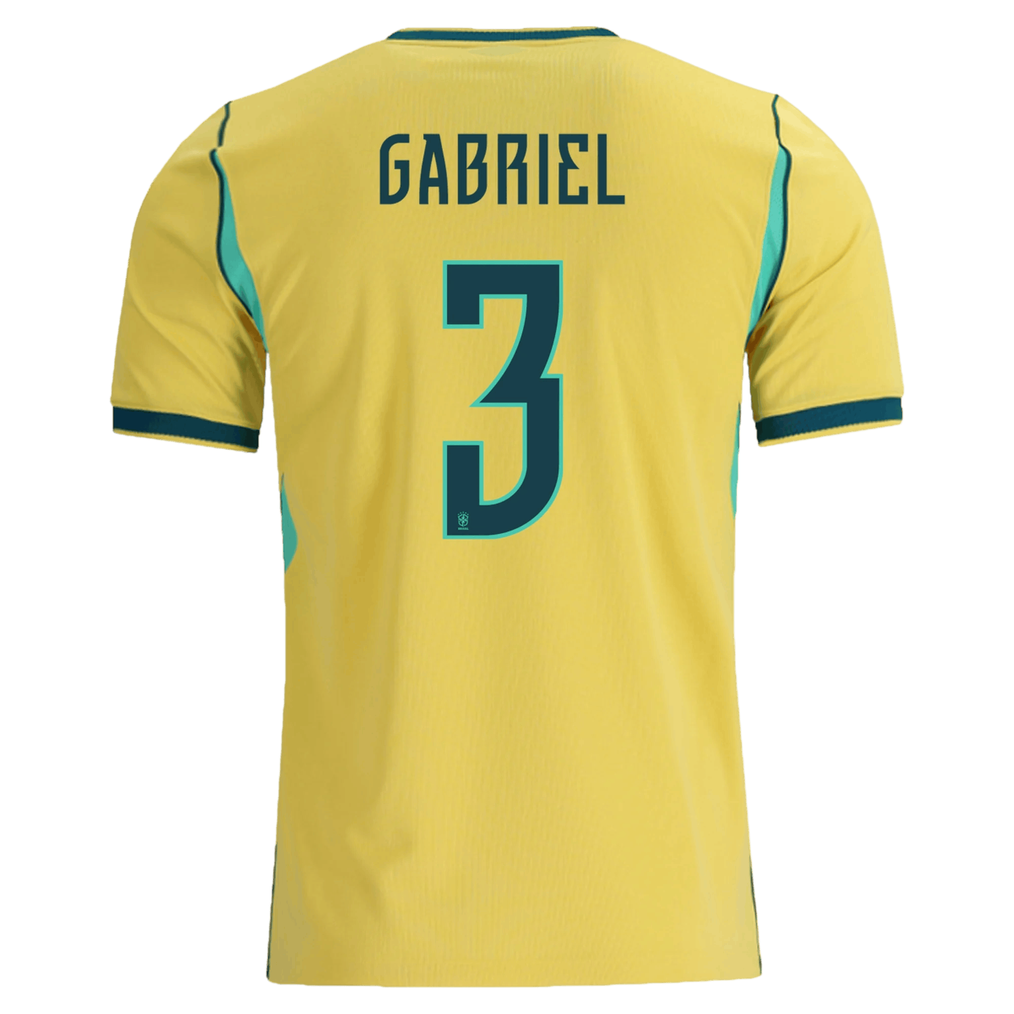 Brazil GABRIEL #3 Home World Cup 2026 Jersey Yellow Men's