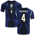 Brazil MARQUINHOS #4 Away World Cup 2026 Jersey Blue & Black Men's