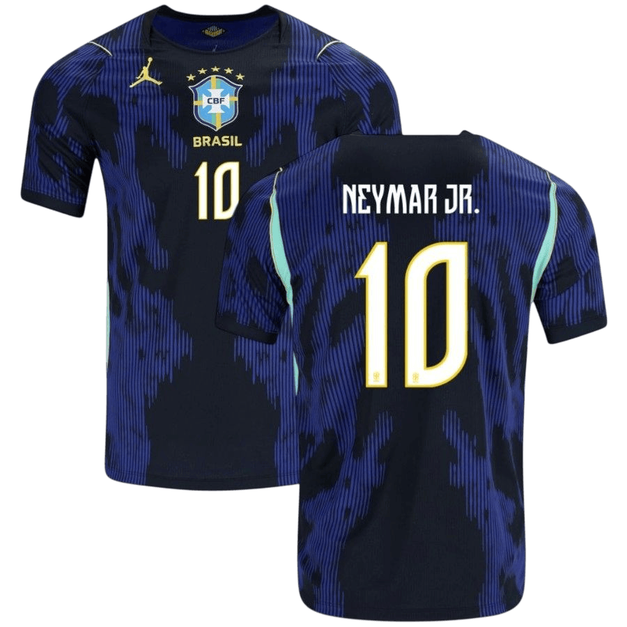 Brazil NEYMAR JR. #10 Away World Cup 2026 Jersey Blue & Black Men's