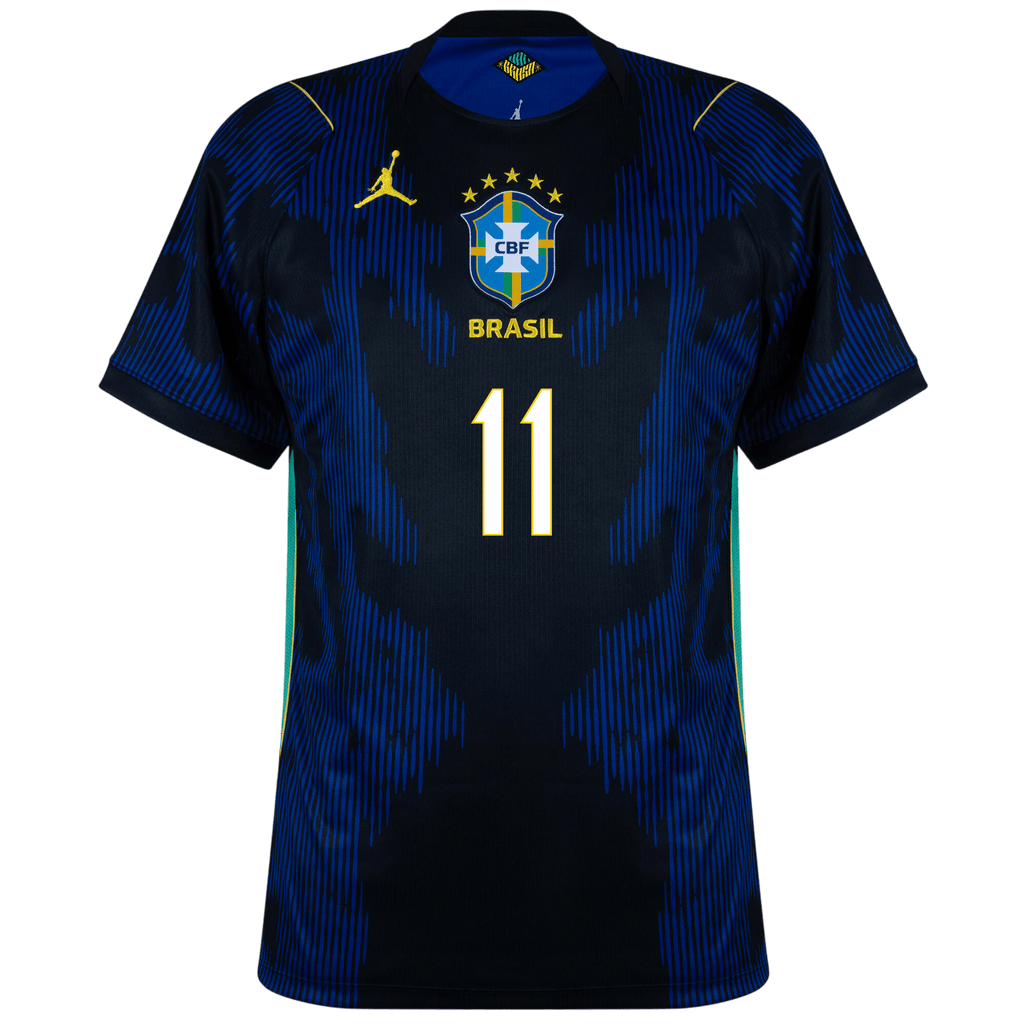 Brazil RAPHINHA #11 Away World Cup 2026 Jersey Blue & Black Men's