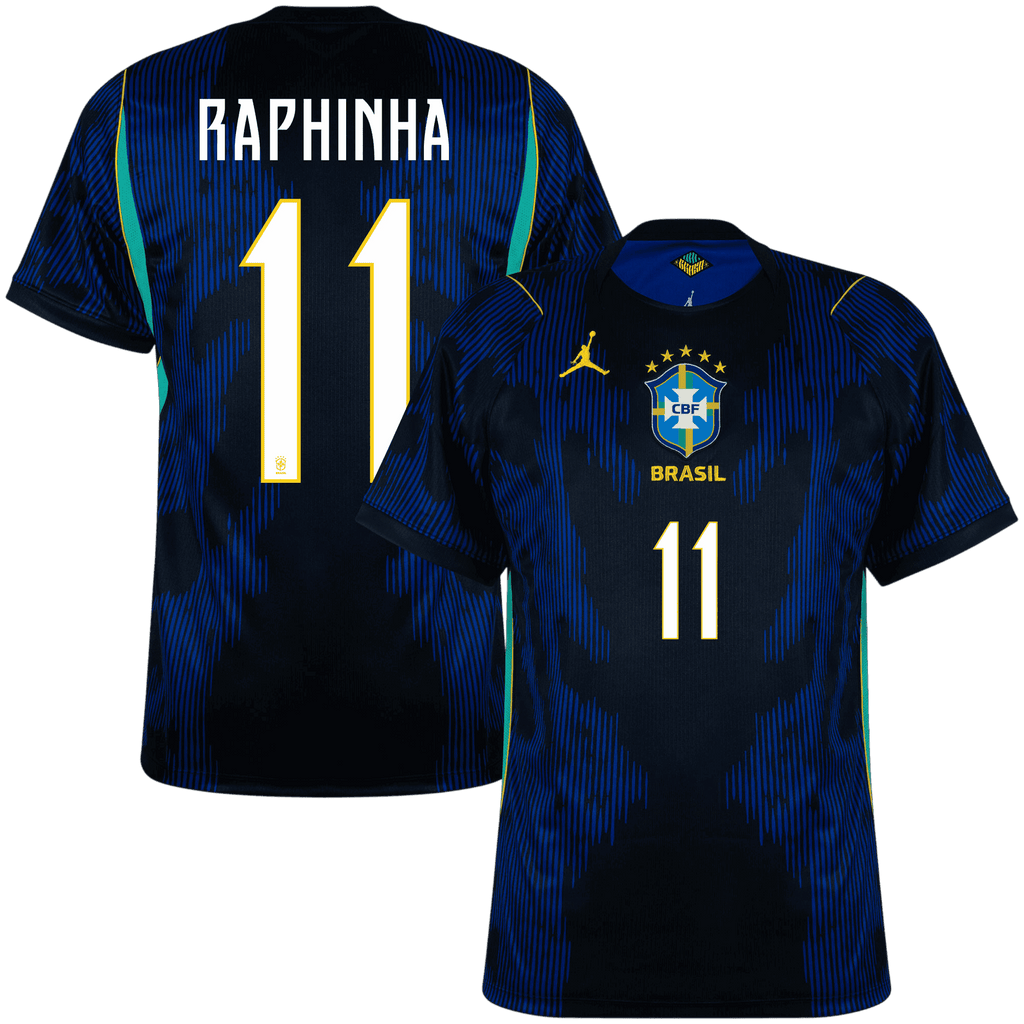 Brazil RAPHINHA #11 Away World Cup 2026 Jersey Blue & Black Men's