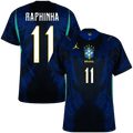 Brazil RAPHINHA #11 Away World Cup 2026 Jersey Blue & Black Men's