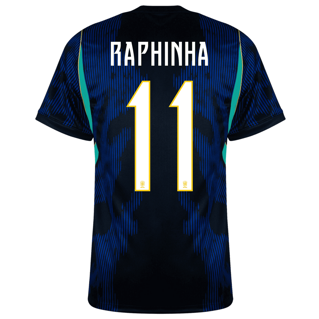 Brazil RAPHINHA #11 Away World Cup 2026 Jersey Blue & Black Men's