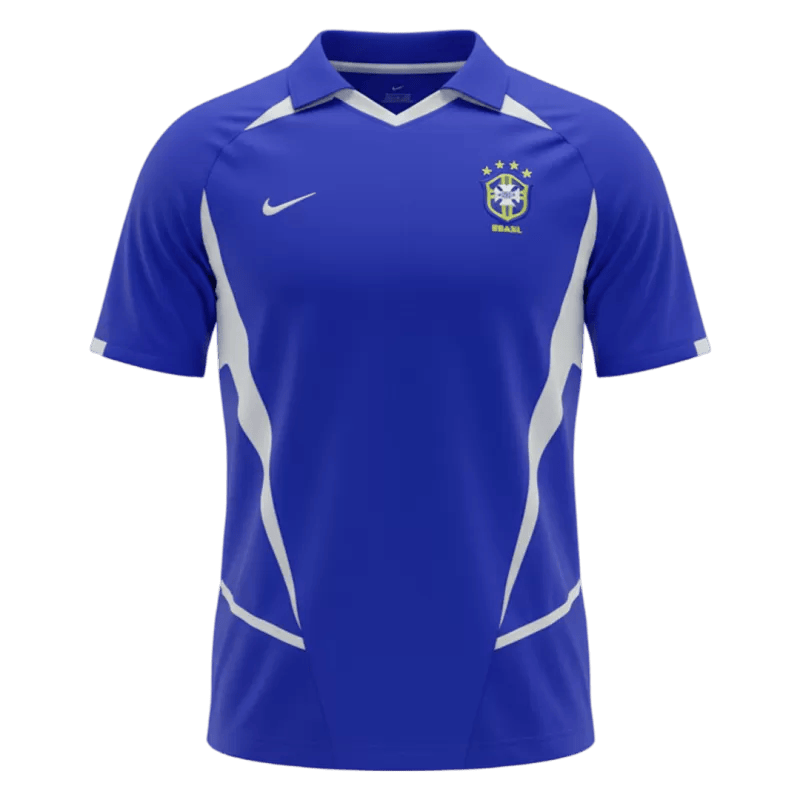 Brazil Retro Away Jersey 2002 Blue Men's
