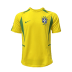 Brazil Retro Home Jersey 2002 Yellow Men's