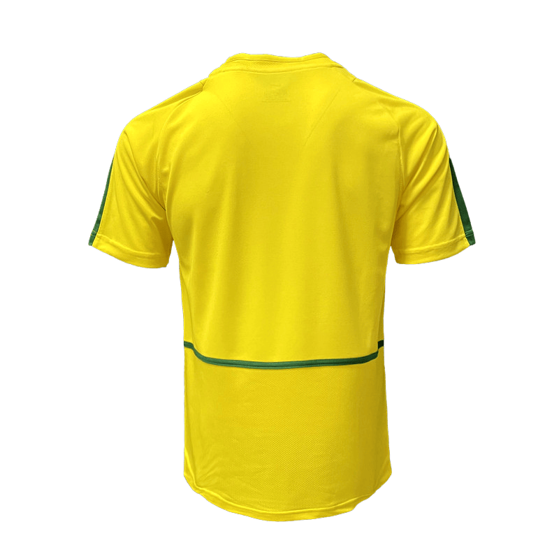 Brazil Retro Home Jersey 2002 Yellow Men's