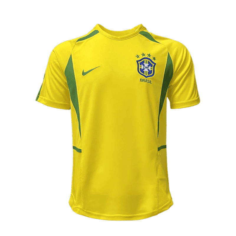 Brazil Retro Home Jersey 2002 Yellow Men's