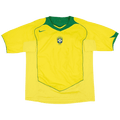 Brazil Retro Home Jersey 2004 Yellow Men's