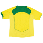 Brazil Retro Home Jersey 2004 Yellow Men's