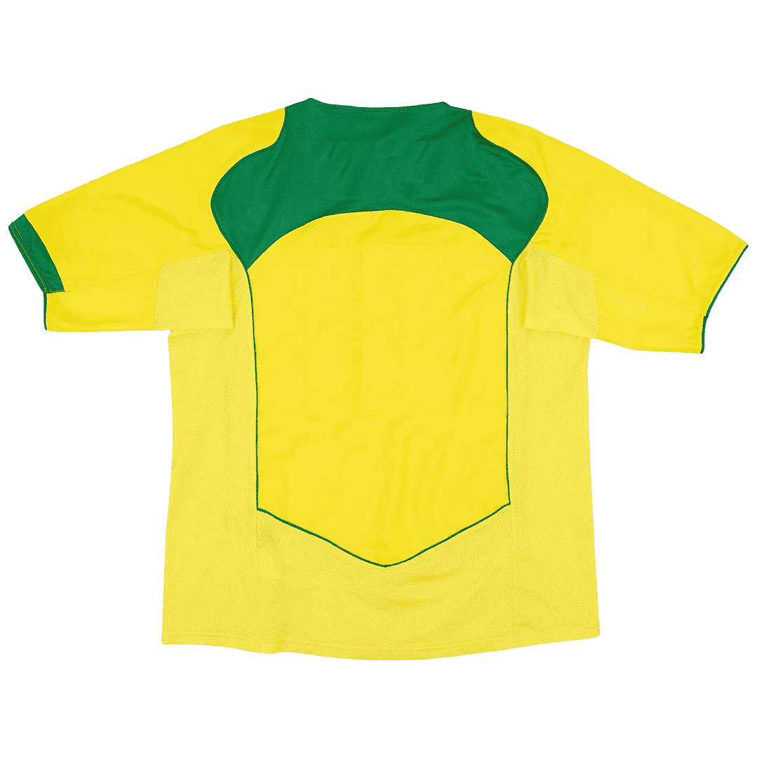 Brazil Retro Home Jersey 2004 Yellow Men's