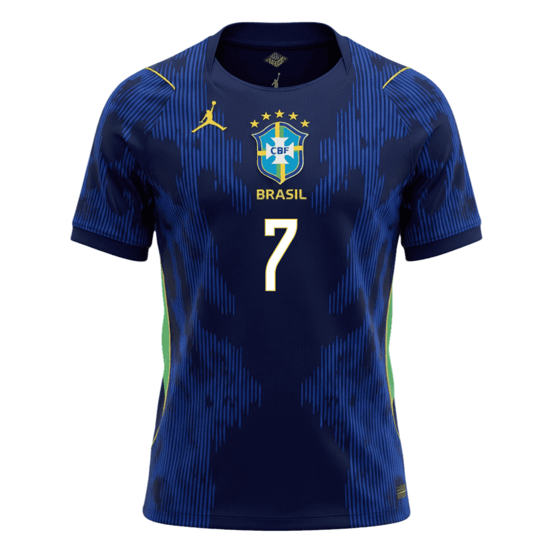 Brazil VINI JR. #7 Away World Cup 2026 Jersey Blue & Black Men's