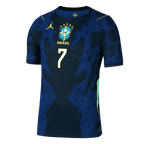 Brazil VINI JR. #7 Away World Cup 2026 Jersey Player's Version Blue & Black Men's