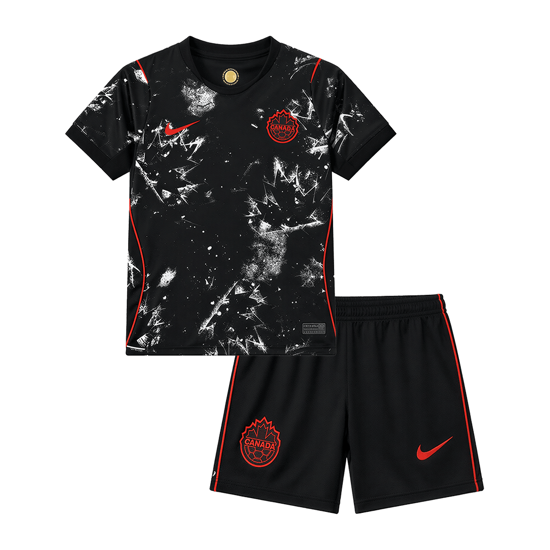 Canada Away World Cup 2026 Kit Black Kids