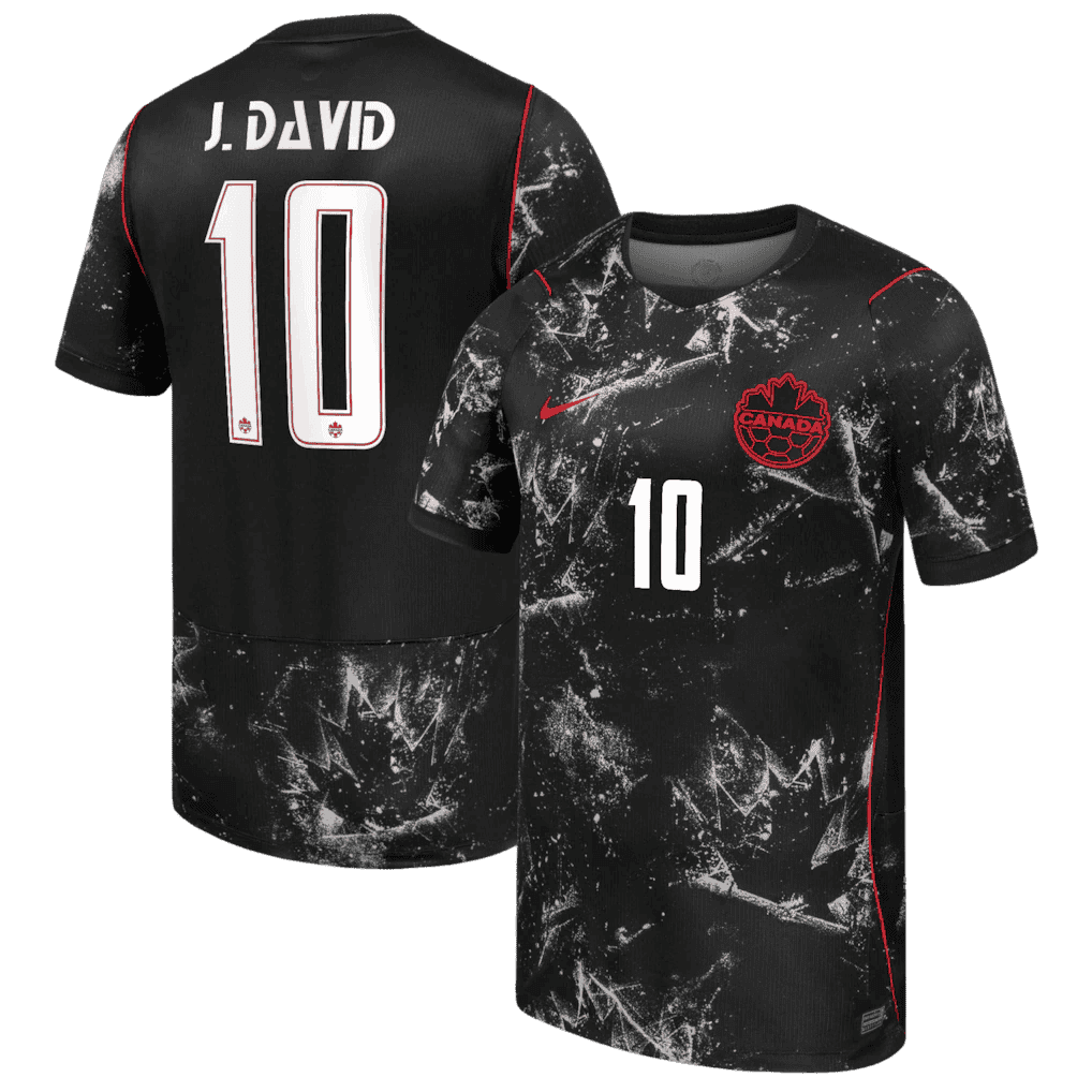 Canada J. DAVID #10 Away World Cup 2026 Jersey Black Men's