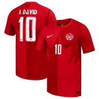 Canada J. DAVID #10 Home World Cup 2026 Jersey Red Men's