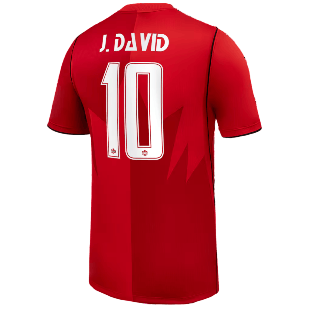Canada J. DAVID #10 Home World Cup 2026 Jersey Red Men's