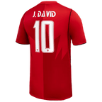 Canada J. DAVID #10 Home World Cup 2026 Jersey Red Men's