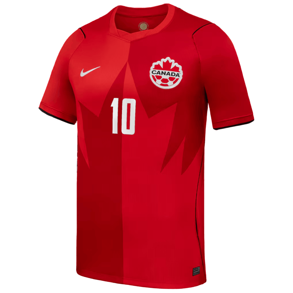 Canada J. DAVID #10 Home World Cup 2026 Jersey Red Men's