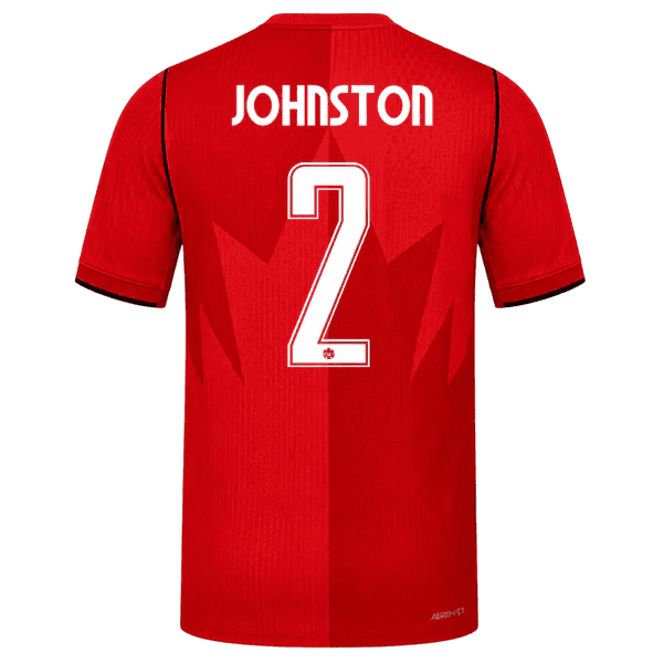 Canada JOHNSTON #2 Home World Cup 2026 Jersey Red Men's