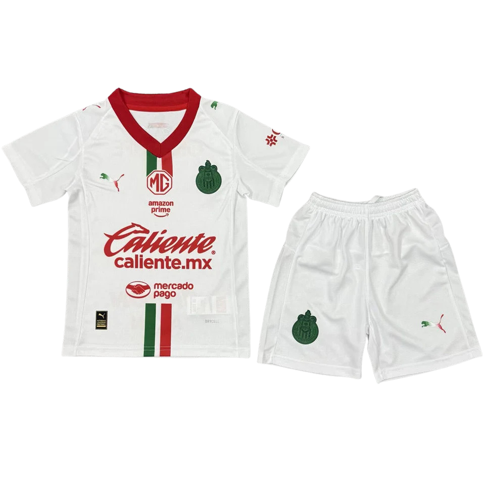 Chivas de Guadalajara Away 2025/26 Kit White Kids