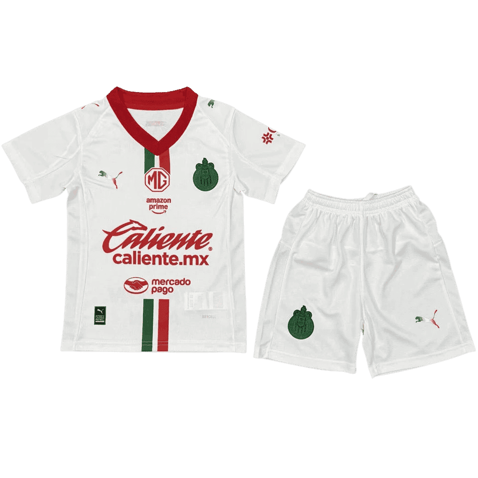 Chivas de Guadalajara Away 2025/26 Kit White Kids