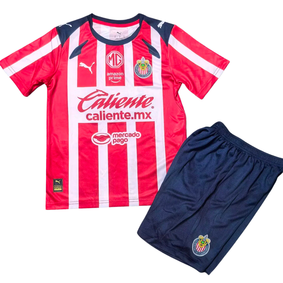 Chivas de Guadalajara Home 2025/26 Kit White & Red Kids
