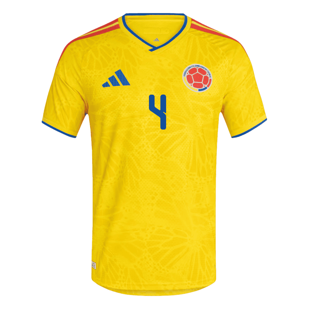 Colombia ARIAS #4 Home World Cup 2026 Jersey Yellow Men's