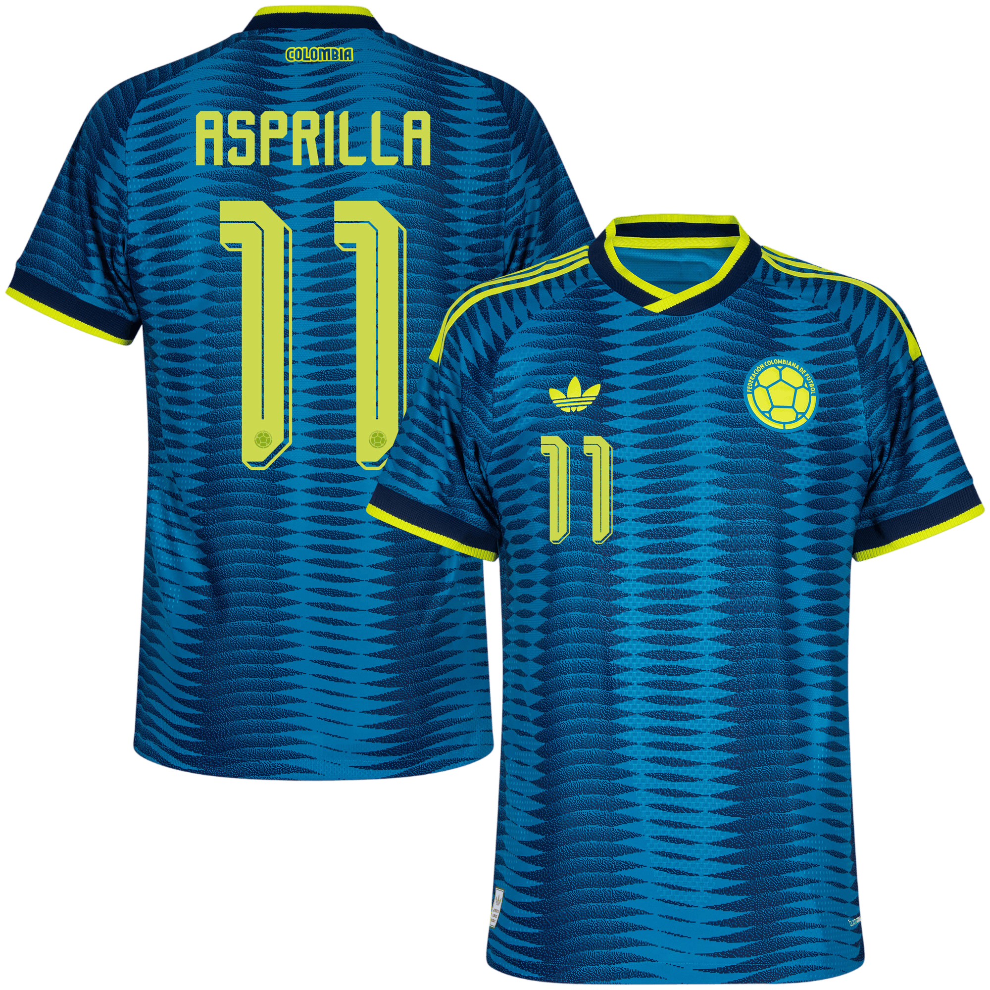 Colombia ASPRILLA #11 Away World Cup 2026 Jersey Player's Version Blue Men's