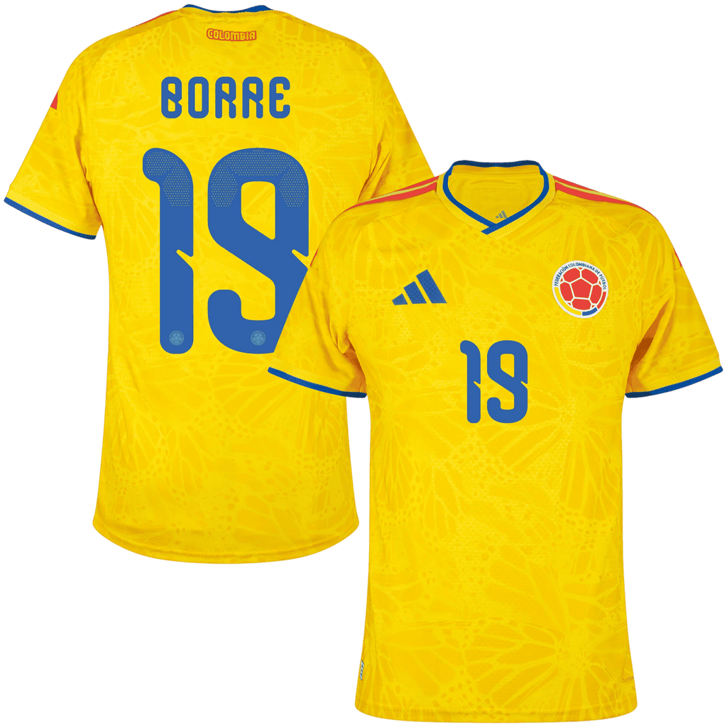 Colombia BORRE #19 Home World Cup 2026 Jersey Player's Version Yellow Men's