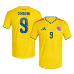 Colombia CÓRDOBA #9 Home World Cup 2026 Jersey Yellow Men's