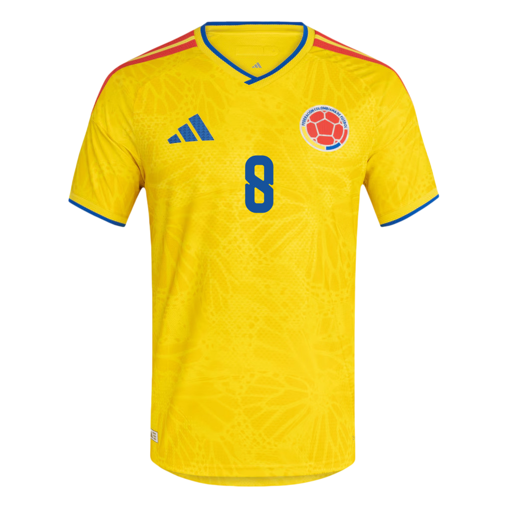 Colombia CARRASCAL #8 Home World Cup 2026 Jersey Yellow Men's