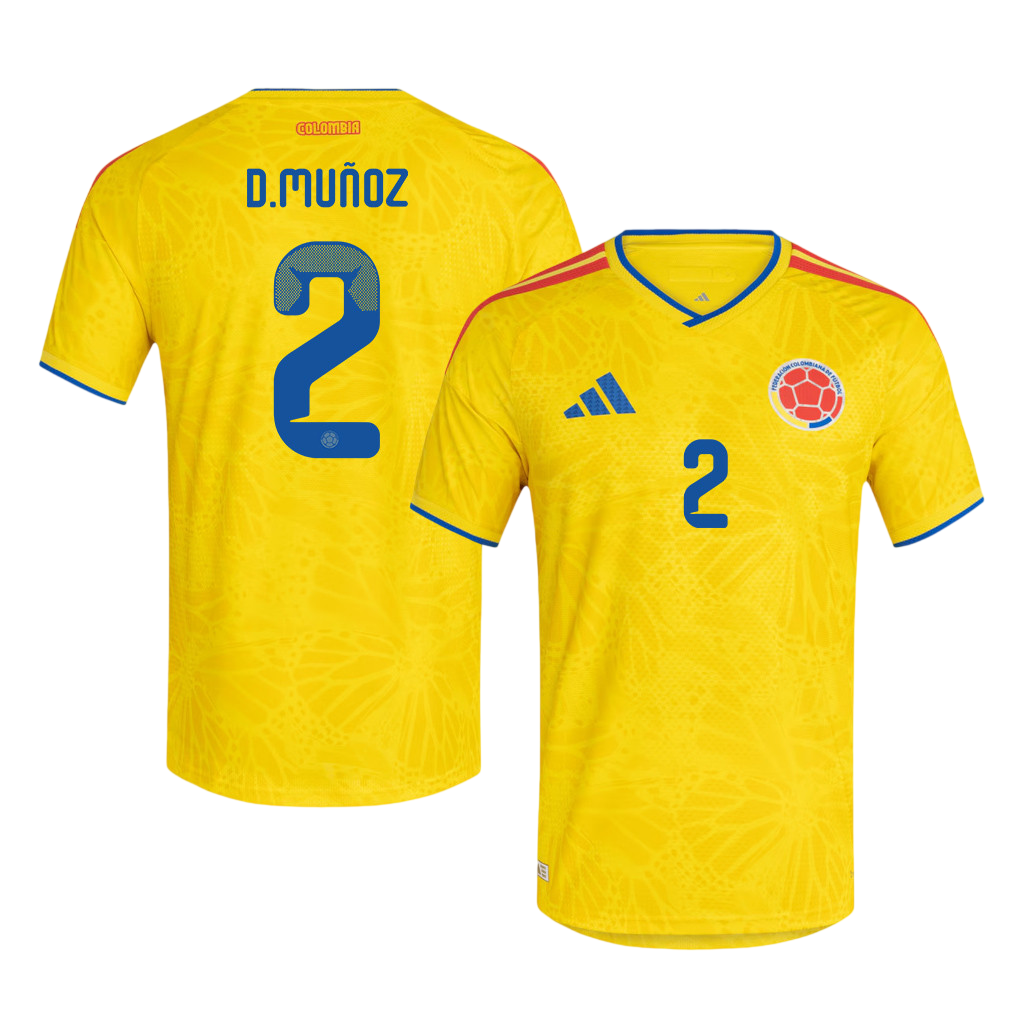 Colombia D. MUÑOZ #2 Home World Cup 2026 Jersey Yellow Men's