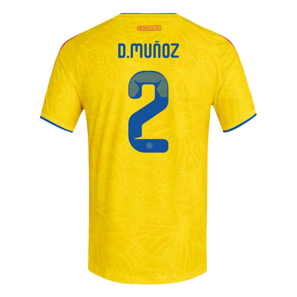 Colombia D. MUÑOZ #2 Home World Cup 2026 Jersey Yellow Men's