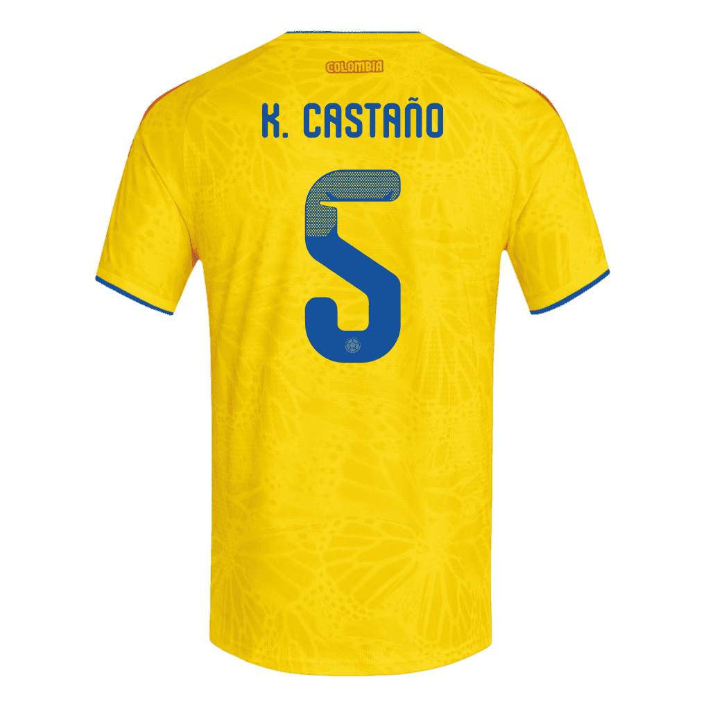 Colombia K. CASTAÑO #5 Home World Cup 2026 Jersey Yellow Men's
