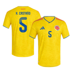 Colombia K. CASTAÑO #5 Home World Cup 2026 Jersey Yellow Men's