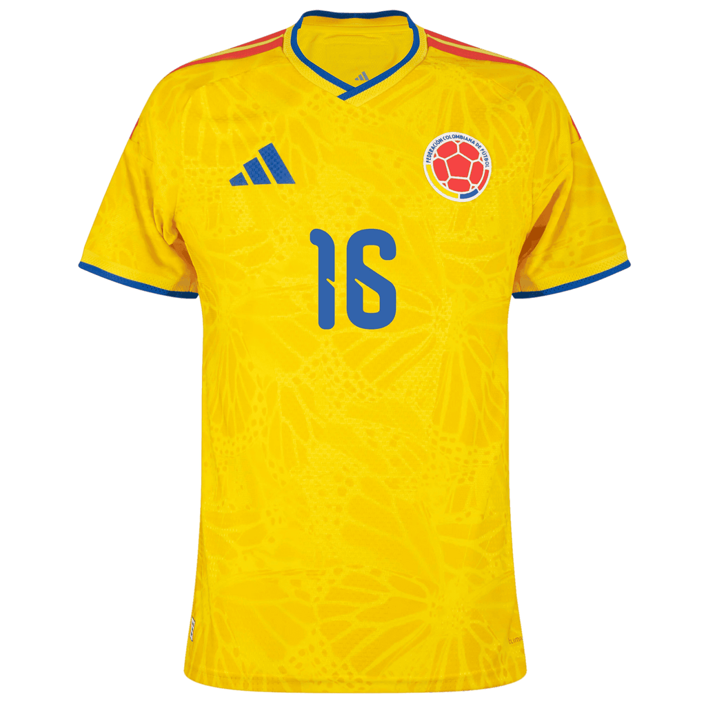 Colombia LERMA #16 Home World Cup 2026 Jersey Player's Version Yellow Men's