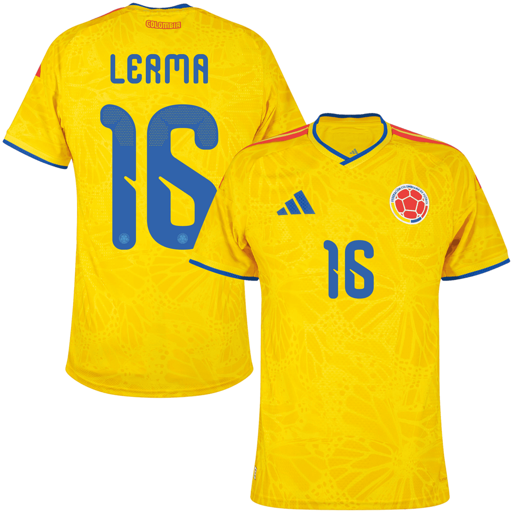 Colombia LERMA #16 Home World Cup 2026 Jersey Player's Version Yellow Men's
