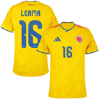 Colombia LERMA #16 Home World Cup 2026 Jersey Player's Version Yellow Men's