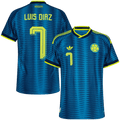 Colombia LUIS DIAZ #7 Away World Cup 2026 Jersey Player's Version Blue Men's