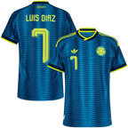 Colombia LUIS DIAZ #7 Away World Cup 2026 Jersey Player's Version Blue Men's