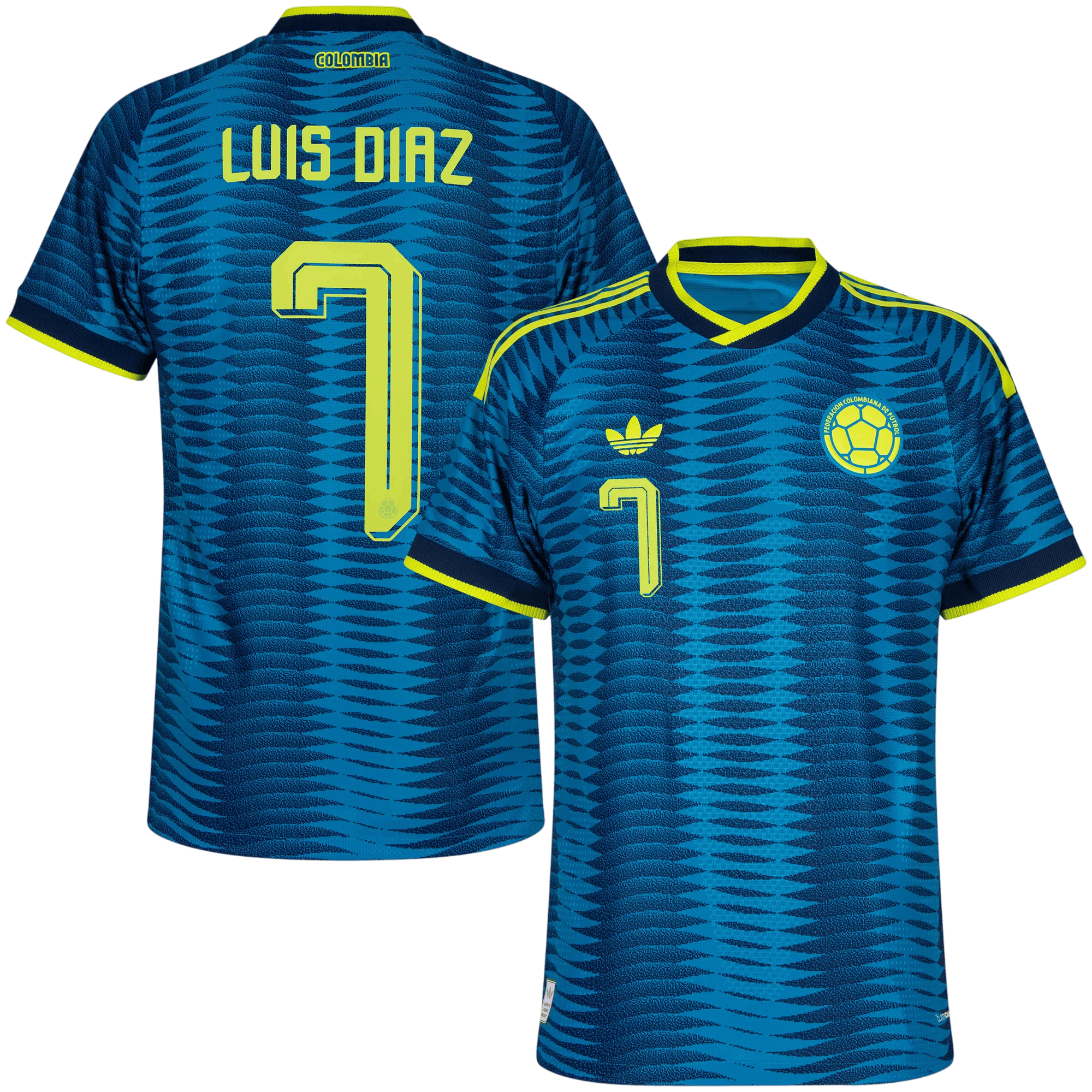 Colombia LUIS DIAZ #7 Away World Cup 2026 Jersey Player's Version Blue Men's