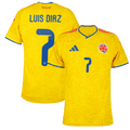 Colombia LUIS DIAZ #7 Home World Cup 2026 Jersey Player's Version Yellow Men's