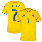 Colombia LUIS DIAZ #7 Home World Cup 2026 Jersey Player's Version Yellow Men's