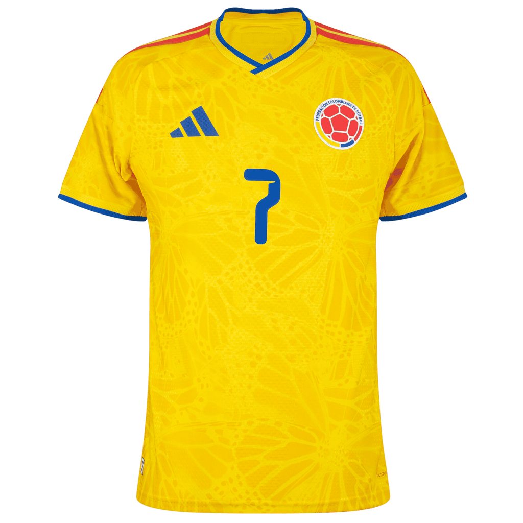Colombia LUIS DIAZ #7 Home World Cup 2026 Jersey Player's Version Yellow Men's
