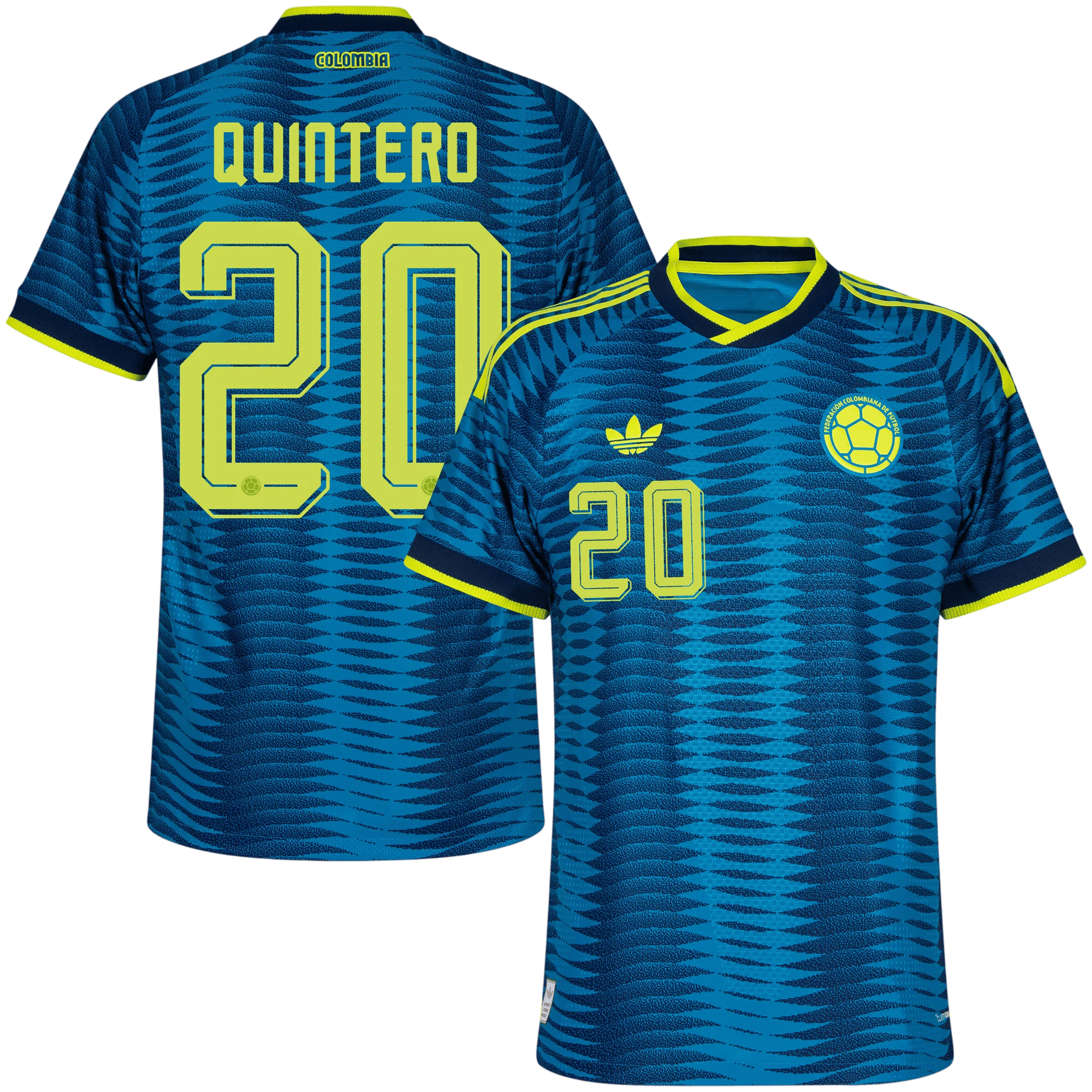 Colombia QUINTERO #20 Away World Cup 2026 Jersey Player's Version Blue Men's