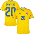 Colombia QUINTERO #20 Home World Cup 2026 Jersey Player's Version Yellow Men's